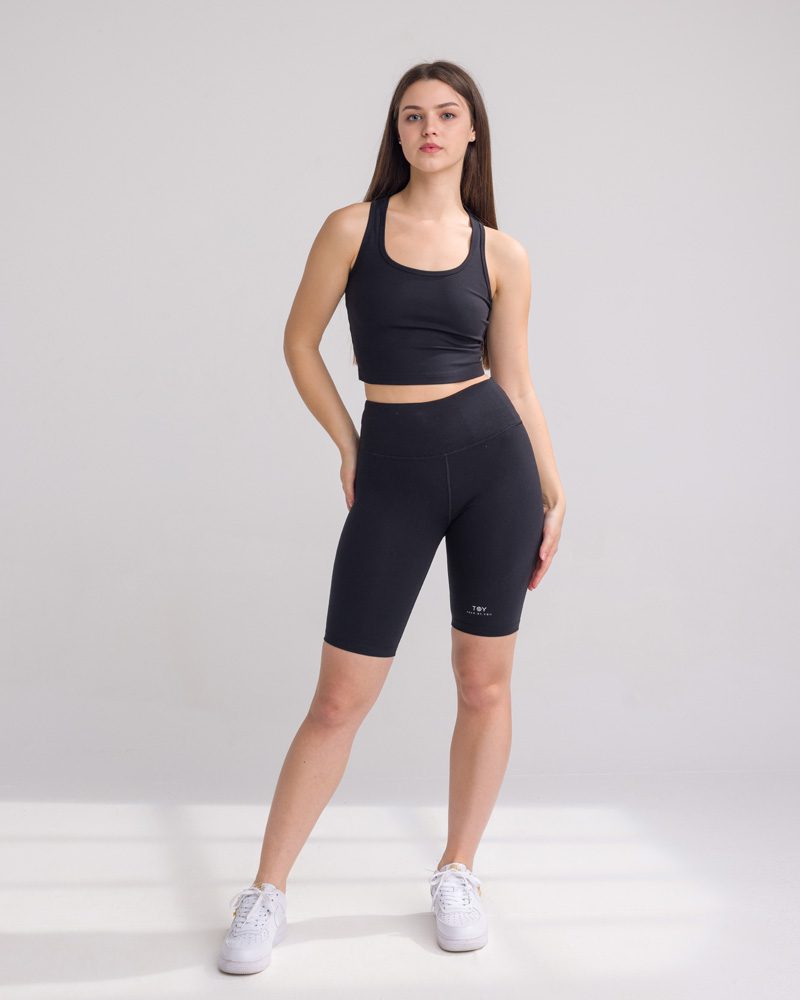 TOY Yoga Top (Back logo) - Black, S