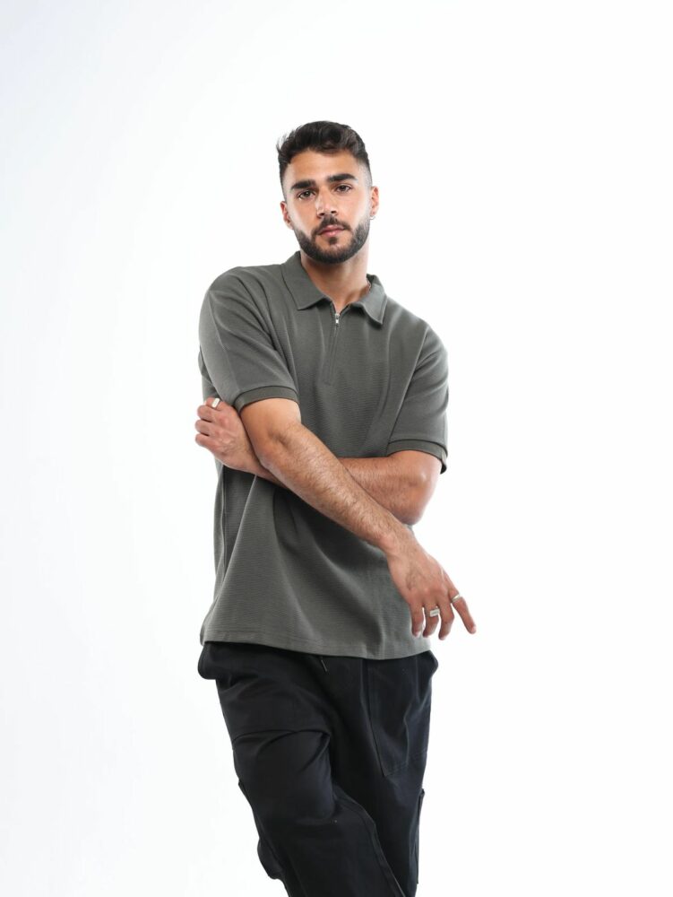 Olive Quarter Zip Shirt